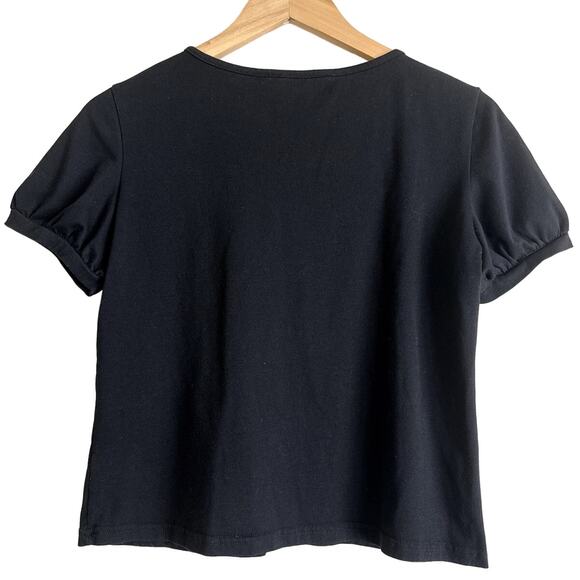 Unbranded Size Small Black‎ V-Neck Short Sleeve Tee-Women's-EUC - Picture 2 of 4